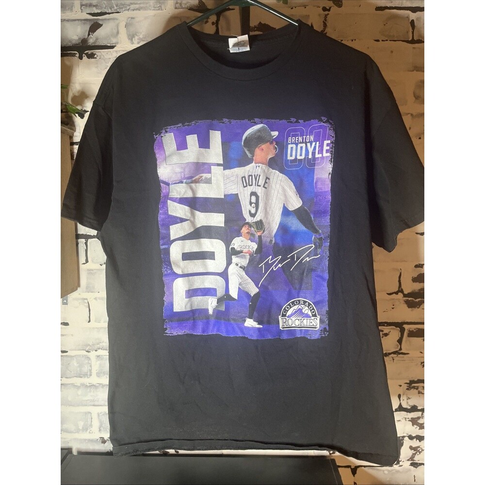 Brenton Doyle Colorado Rockies MLB Baseball Graphic Tee Men XL Black Sporty Stre